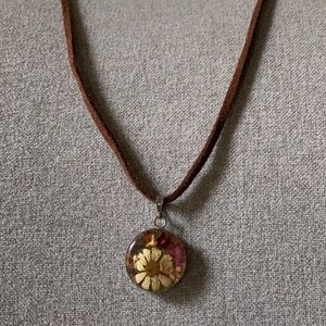 Vintage Pressed Flower Necklace